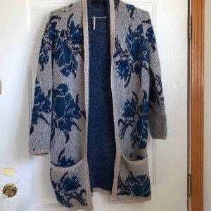 Free people blue floral sweater